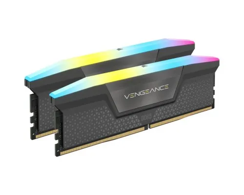 Модуль памяти для компьютера DDR5 32GB (2x16GB) 6000 MHz Vengeance RGB Black Corsair (CMH32GX5M2B6000C40)