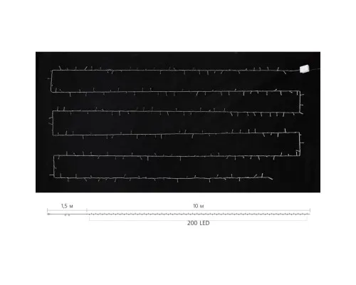 Гірлянда Delux STRING С 200 LED 10m Теплий білий/прозорий IP20 (90017981)