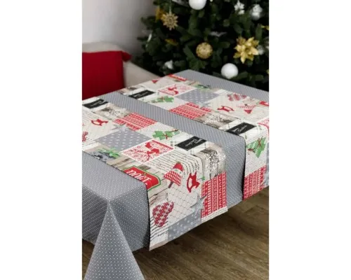 Скатертина Прованс Merry Christmas сіра 180x132 см (4823093451568)