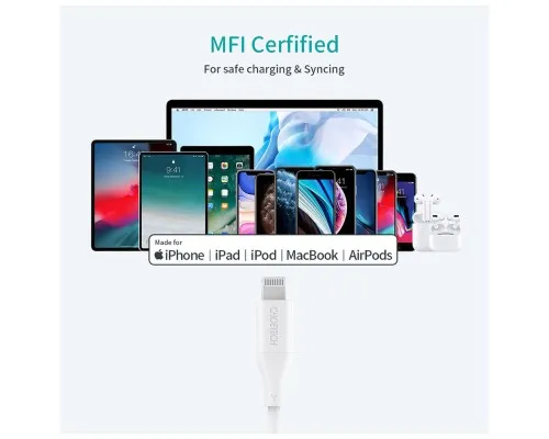 Дата кабель USB-С to Lightning 1.0m USB2.0 30W MFI Choetech (IP0040-WH)