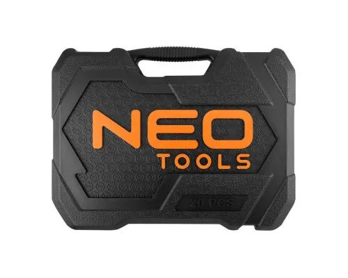 Набор головок Neo Tools 20шт, 1/2", трещотка 90 зубцов, CrV, кейс (10-032N)