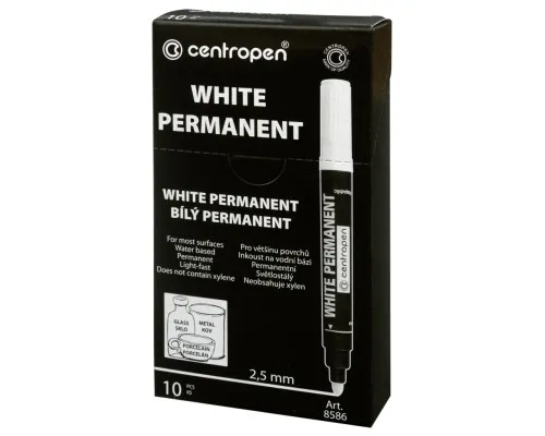 Маркер Centropen Permanent White 8586 2.5 мм (8586/11)