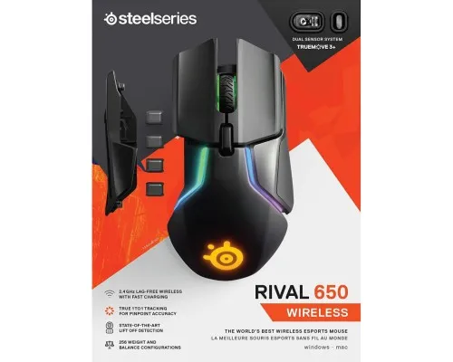 Мышка SteelSeries Rival 650 black (62456)