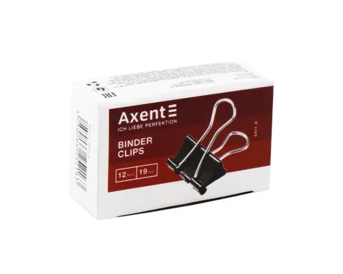 Біндер металевий Axent 19 мм, 12шт, black (4401-A)
