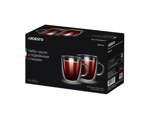 Набір чашок Ardesto 310 мл H 10,2 см 2 шт (AR2631GH)