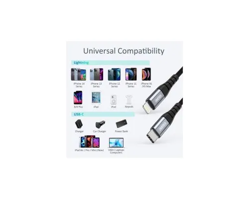 Дата кабель USB-C to Lightning 1.2m MFI Choetech (IP0039-BK)