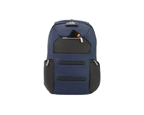 Рюкзак шкільний Optima 18.5 USB Anti-Theft унісекс 0.7 кг 16-25 л Синій (O96917-02)