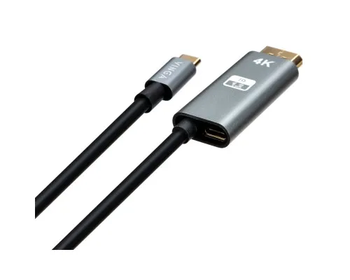 Кабель мультимедийный USB-C to DisplayPort 1.5m v1.2 4K60Hz PD 100W port Vinga (VCPVCCD1215PD)
