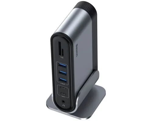 Концентратор Baseus USB3.2 Type-C to 2xHDMI/2xDP/2xUSB-C/3xUSB/RJ45/SD/TRRS 3.5mm/PD 100W + PA 16 in 1 (CAHUB-HG0G)