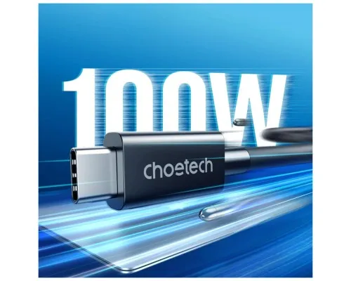 Дата кабель USB-С to USB-С 0.8m Thunderbolt4 40Gbps Power Delivery 100W 8K60Hz Choetech (A3010-BK)