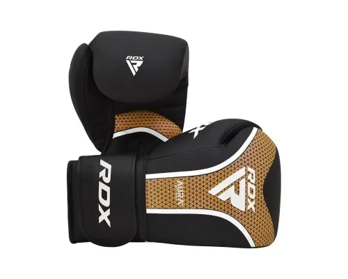 Боксерские перчатки RDX Aura Plus T-17 Black Golden 12 унцій (BGR-T17BGL-12OZ+)