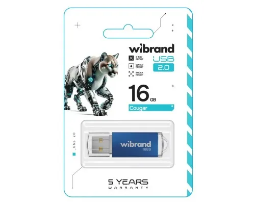 USB флеш накопитель Wibrand 16GB Cougar Blue USB 2.0 (WI2.0/CU16P1U)