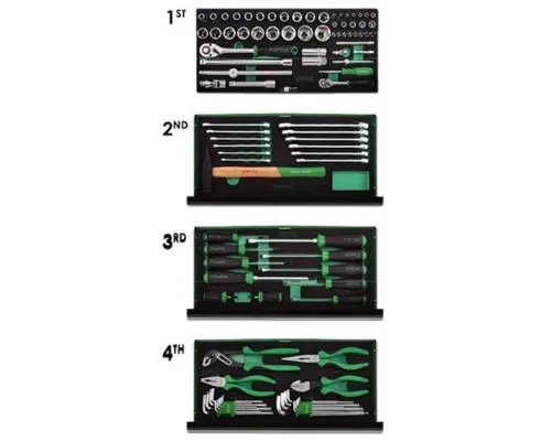 Набір інструментів Toptul інструментальному ящику 3 секції 99 од. (GCAZ0038)