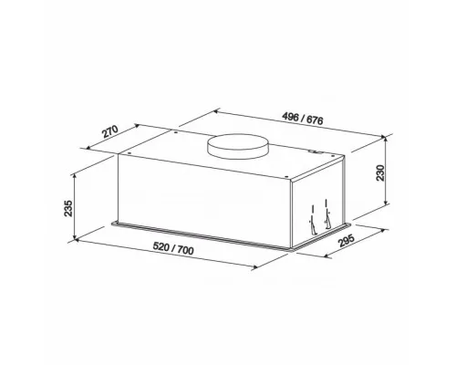 Вытяжка кухонная Eleyus GEMINI 1200 LED 52 WH