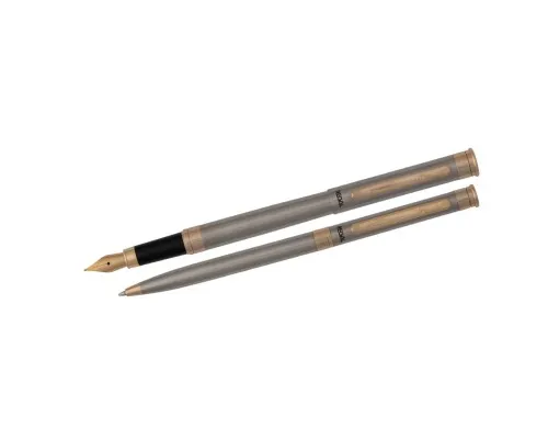 Ручка піряна Regal комплект перо + кулькова в подарунковому футлярі Сталь (R68007.L.BF)
