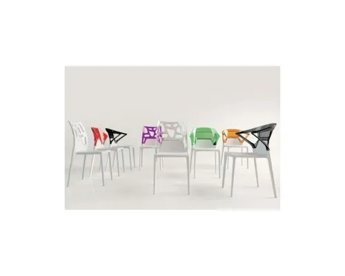 Кухонний стілець PAPATYA ego-rock, сидіння біле, верх прозоро-чистий (2266)