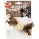 Іграшка для котів GiGwi Catch&scratch Плетений мячик з дзвіночком і пірям 13 см (75047)