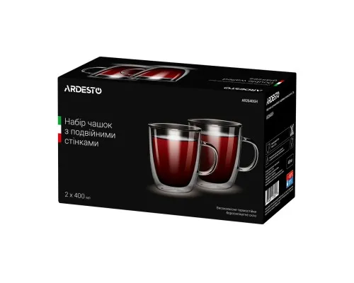 Набір чашок Ardesto 400 мл H 11,2 см 2 шт (AR2640GH)