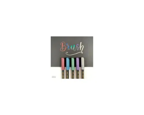 Маркер Marvy Набір маркерів на водній основі Opaque Brush, металіки, 6 кольорів (752481951820)