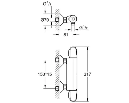 Смеситель Grohe Grohtherm 1000 (34550000)