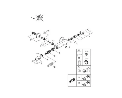 Смеситель Grohe Grohtherm 1000 (34550000)