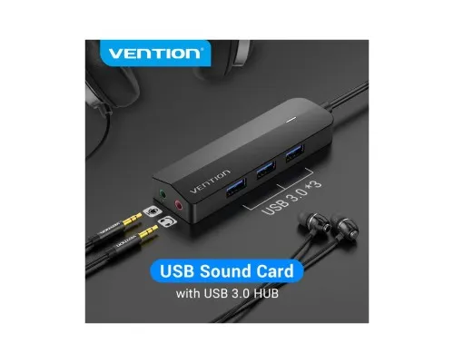 Концентратор Vention USB 3.0 to 3хUSB 3.0/2хTRS Audio/USB Micro 1.0m (CHIBF)