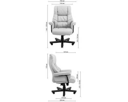 Офисное кресло Richman Конгресс Вуд M-2 Широкий (Anyfix Wide) Кожа Люкс Черная (IM0000010)