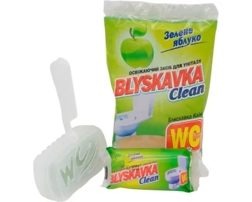 Туалетний блок Blyskavka Clean Зелене яблуко 37 г (4820055140805)