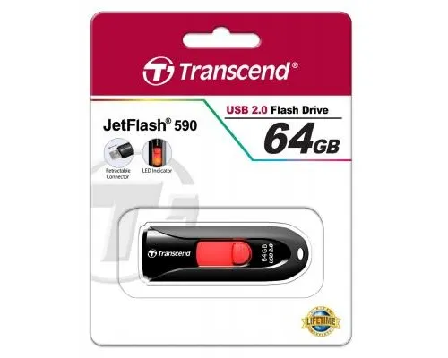 USB флеш накопитель Transcend 64GB JetFlash 590 USB 2.0 (TS64GJF590K)