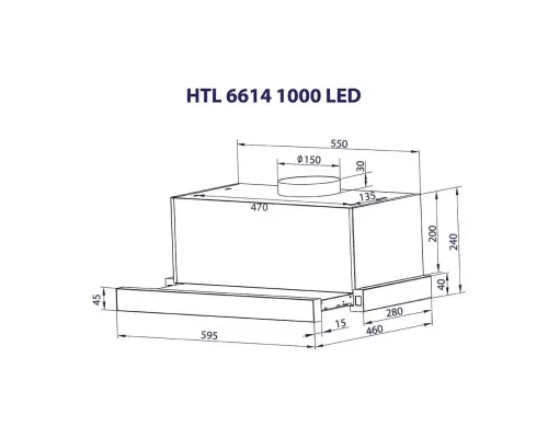 Витяжка кухонна Minola HTL 6614 BL 1000 LED (HTL6614BL1000LED)