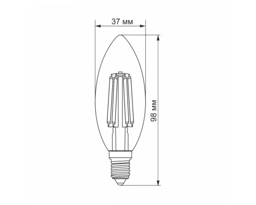 Лампочка Videx Filament C37FA 6W E14 2200K 220V (VL-C37FA-06142)