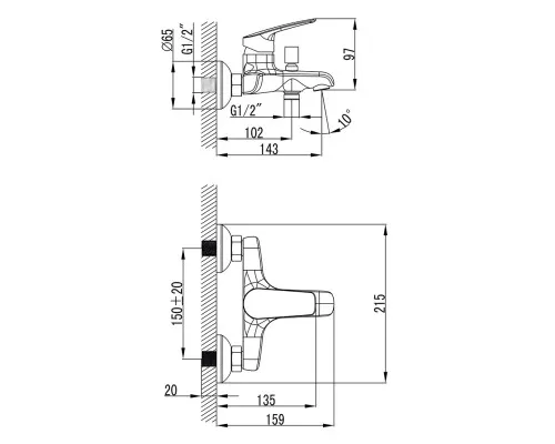 Смеситель Corso DC-1C146C (9626200)