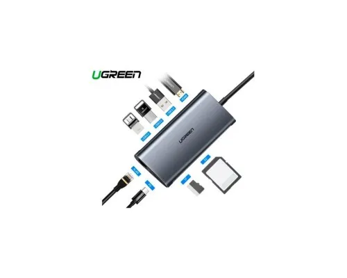 Концентратор Ugreen USB3.0 Type-C to USB 3.0x3/HDMI/RJ45/SDTF/PD CM121 (50538)