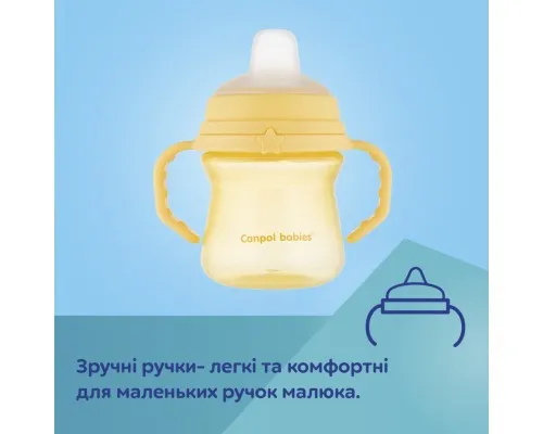 Поильник-непроливайка Canpol babies с силиконовым носиком FirstCup 250 мл Желтая (56/615_yel)