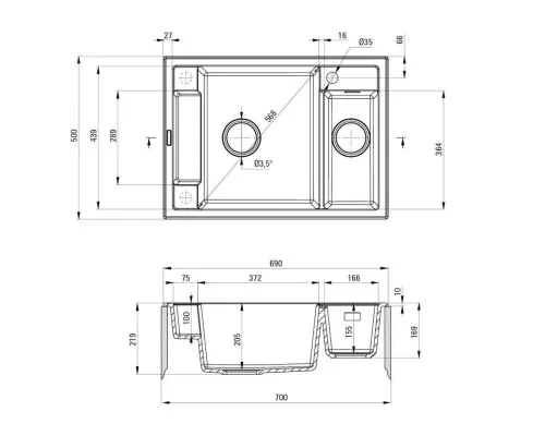 Мийка кухонна Deante Magnetic (ZRM A503)