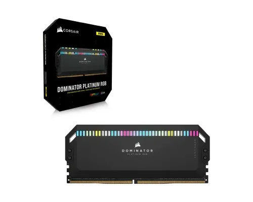 Модуль памяти для компьютера DDR5 32GB (2x16GB) 6400 MHz Dominator Platinum RGB Black Corsair (CMT32GX5M2B6400C32)