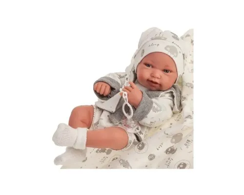 Пупс Antonio Juan Новорожденный Пипо в сером с виниловым телом 42 см (50083)