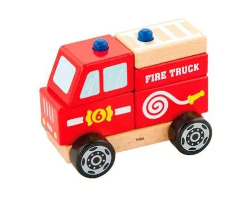 Развивающая игрушка Viga Toys пирамидка Пожарная машинка (50203FSC)