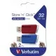 USB флеш накопитель Verbatim 2x32GB Store n Click Red/Blue USB 3.2 (49308)