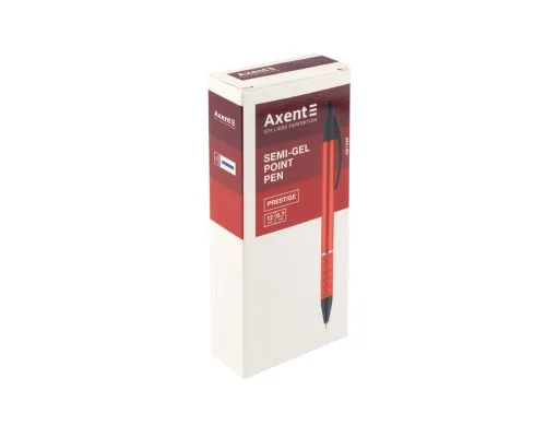 Ручка масляна Axent Prestige автоматична метал. корпус червоний, Синя 0.7 мм (AB1086-06-02)