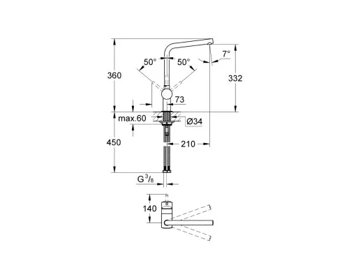 Смеситель Grohe MINTA ХРОМ (31375000)