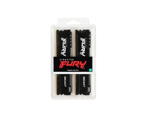 Модуль памяти для компьютера DDR4 32GB (2x16GB) 3200 MHz Fury Beast Black Kingston Fury (ex.HyperX) (KF432C16BBK2/32)
