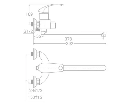 Смеситель TAU SD-2C243C