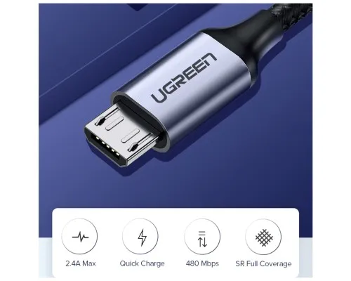 Дата кабель USB 2.0 AM to Micro 5P 1.5m US290 Black Ugreen (US290/60147)