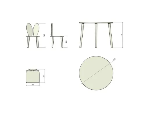 Детский стол Ingvart круглий столик та 2 стільці "Зайчик" (pc-R-0000)