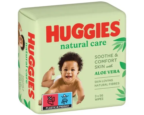 Детские влажные салфетки Huggies Natural Care 56 х 3 шт (5029053550176)