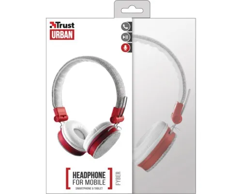 Наушники Trust Urban Revolt Fyber Headphone Grey-Red (20073)