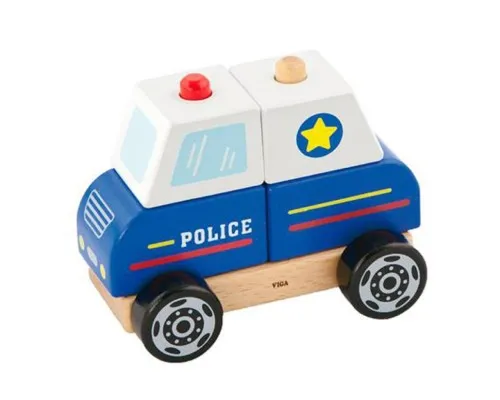 Розвиваюча іграшка Viga Toys пірамідка Поліцейська машинка (50201FSC)