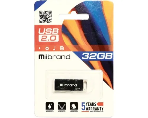 USB флеш накопичувач Mibrand 32GB Сhameleon Black USB 2.0 (MI2.0/CH32U6B)