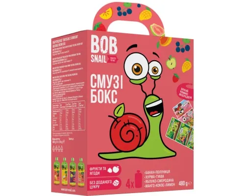 Детское пюре Bob Snail Улитка Боб набор Смузи бокс с комиксом 480 г (4820219345404)